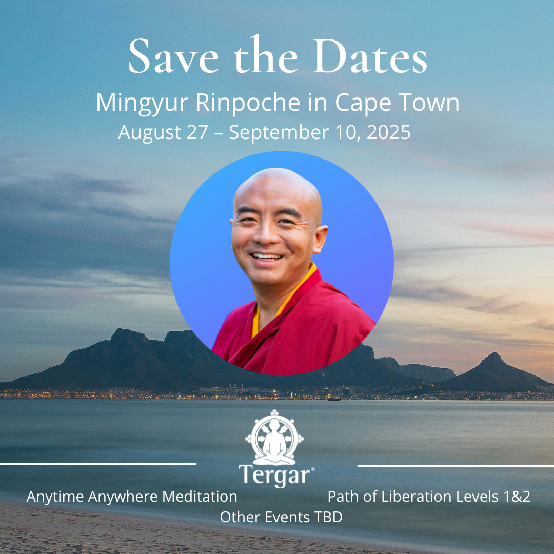 Image of table mountain and Mingyur Rinpoche 